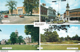 ANGLETERRE RUGBY TOWN HALL MARKET PLACE RUGBY SCHOOL CALDECOTT PARK CPSM - Altri & Non Classificati