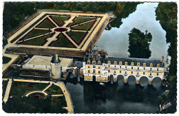 Chenonceaux - Le Cher, Le Château, Le Donjon Et Le Jardin De Diane De Poitiers, Vus D'avion - Chenonceaux