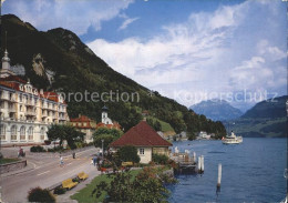 12394698 Gersau Vierwaldstaettersee Uferstrasse Dampfer Alpen Gersau - Andere & Zonder Classificatie