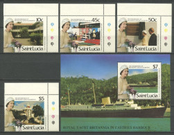 Ste-Lucie 1986 N° 814/817 Bloc 47 ** Neufs MNH Superbes C 19 € Bateau ShipYacht Royal Britania 60e Annivers Elizabeth II - St.Lucia (1979-...)