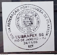 Postmark Day Stamp Of The Portuguese Philatelic Federation LUBRAPEX 1986 - Ungebraucht
