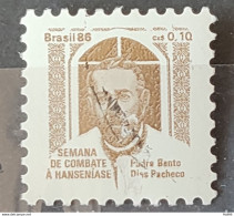 C 1538 Brazil Stamp Combat Against Hansen Hanseniasse Health Father Bento Religion 1986 H23 Circulated 1.jpg - Usados