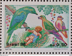 C 1530 Brazil Stamp Christmas Religion Birds 1986 2.jpg - Neufs