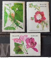 C 1523 Brazil Stamp Flora Flowers Preservation 1986 Complete Series.jpg - Nuovi