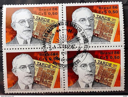 C 1526 Brazil Stamp 100 Years Ernesto Simoes Filho Political Journalism 1986 Block Of 4 CBC BA - Nuevos