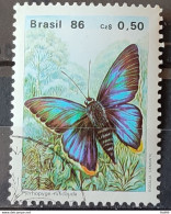 C 1512 Brazil Stamp Butterfly Insects 1986 Circulated 1.jpg - Used Stamps