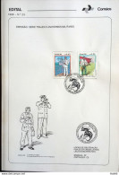 Brochure Brazil Edital 1986 23 Military Uniforms With Stamp Overlaid CBC DF Brasília - Lettres & Documents