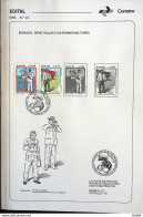 Brochure Brazil Edital 1986 23 Military Uniforms With Stamp CBC DF Brasília - Covers & Documents