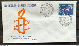 Brazil Envelope PVT FIL 006 1986 Amnesty International Right Justice CBC Brasília - FDC