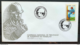 Brazil Envelope FDC 397 1986 Prevention Accidents At Work Health CBC BSB - FDC