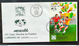 Brazil Envelope FDC 389 1986 Football World Cup Mexico CBC RJ 04 - FDC
