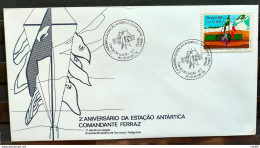 Brazil Envelope FDC 391 1986 Antarctic Station Commander Ferraz Bandeira CBC RJ 02 - FDC