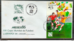 Brazil Envelope FDC 389 1986 Football World Cup Mexico CBC RJ 02 - FDC