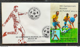 Brazil Envelope FDC 389 1986 Football World Cup Mexico CBC RJ 03 - FDC