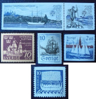 Suède Yv. 307a - 575 - 779b - 1213 - 1321a Neufs ** (MNH) - Bateaux - Voiliers - Boten