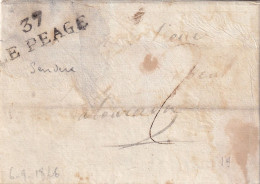 LETTRE. 4 SEPT 1826. 37/LE PEAGE. ISERE. DE SERIERE. TAXE 2 - 1801-1848: Précurseurs XIX