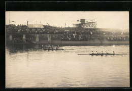 Foto-AK Karlsruhe, Ruderregatta 1921, Vierer Mit Steuermann  - Canottaggio