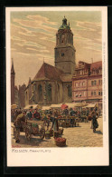 Künstler-Lithographie Paul Hey: Meissen, Blick Auf Den Marktplatz  - Hey, Paul