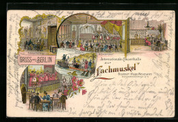 Lithographie Berlin-Kreuzberg, Cafe-Concerthalle Zur Lachmuskel, Kommandantenstrasse 3 /4  - Kreuzberg