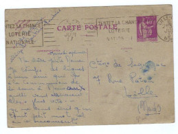 Frankreich, 1937, Postkarte Mit Eingedr.Frankatur "40c" (10475W) - Tarjetas Cartas