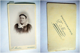 PHOTO CDV FEMME TYPIQUE FOULARD MODE Cabinet MARTIN  A CHATEAUBRIAND - Anciennes (Av. 1900)