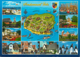 Navigation Sailing Vessels & Boats Themed Postcard Nordseeinsel Fohr Coat Of Arms Fishing Vessel - Voiliers