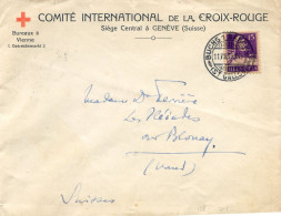 Mail Von Buchs 1 Bahnhof 1919 - Comité International De La Croix Rouge - Tellbrustbild 128 - Marcofilia