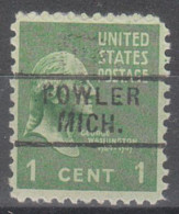 USA Precancel Vorausentwertungen Preo Locals Michigan, Fowler 729 - Precancels