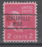 USA Precancel Vorausentwertungen Preo Locals Michigan, Fowlerville 734 - Precancels