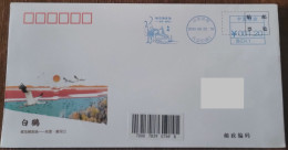 China Cover "White Crane" (Kenli, Shandong) Postage Stamp First Day Actual Sent Art Seal - Omslagen