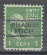 USA Precancel Vorausentwertungen Preo Locals Michigan, Fraser 728 - Preobliterati