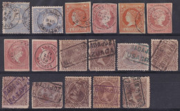 Z478 ESPAÑA SPAIN RARE CANCEL CARTERIAS BADAJOZ STAMPS LOT.  - Usados