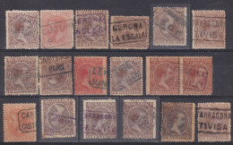 Z482 ESPAÑA SPAIN RARE CARTERIAS CANCEL STAMPS LOT.  - Usati