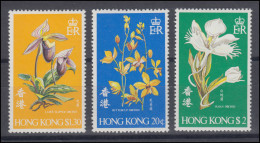 Hongkong 341-343 Blumen / Orchideen, Satz ** Postfrisch / MNH - Sonstige & Ohne Zuordnung