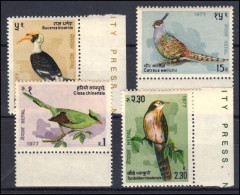 Nepal 346-349 Vögel, Satz ** Postfrisch / MNH - Népal