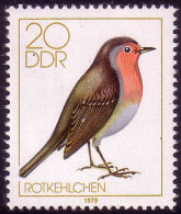 2390 Heimische Singvögel 20 Pf Rotkehlchen ** - Unused Stamps