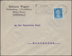 393 Goethe 25 Pf Portogerechte EF Brief MAINZ 20.7.1927 Nach Rotterdeam - Lettres & Documents