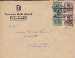 Germania-Mischfrankatur Auf Brief NEUKÖLLN 24.9.1920 Nach Hanau - Covers & Documents