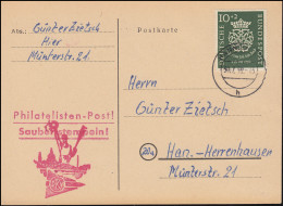 121 Bach 10 Pf Auf Orts-Postkarte HANNOVER 30.7.1950 - Briefe U. Dokumente
