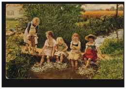 Künstler-AK C. V. Bergen: Plantschende Kinder, Verlag L.&.P., Gelaufen 1919 - Non Classificati