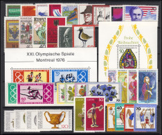 875-912 Bund-Jahrgang 1976 Komplett Postfrisch ** - Jaarlijkse Verzamelingen