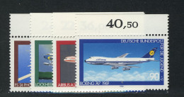 1040-1043 Jugend Luftfahrt 1980, Oberrand, Satz ** - Nuovi