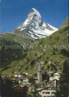 12365981 Zermatt VS Ortsansicht Mit Kirche Matterhorn Walliser Alpen  - Altri & Non Classificati