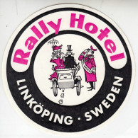 ETICHETTA LABEL ORIGINALE ALBERGO RALLY HOTEL LINKOPING SWEDEN - Autres & Non Classés
