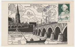 Carte Journée Du Timbre, Bordeaux, 1949, Choiseul, Pont De Pierre, Pêche - Covers & Documents