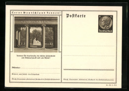 AK Karlsruhe, Eingang Zum Stadtgarten, Ganzsache Lernt Deutschland Kennen  - Postkarten