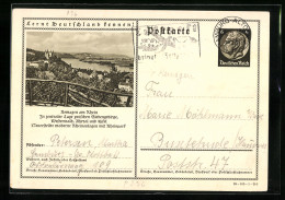 AK Remagen Am Rhein, Ortsansicht Mit Modernen Rheinanalagen, Ganzsache Lernt Deutschland Kennen  - Cartes Postales