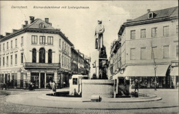 CPA Darmstadt In Hessen, Bismarckdenkmal Mit Ludwigstraße - Andere & Zonder Classificatie