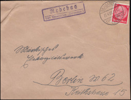 Landpost Redebas über Damgarten Vorpommern Auf Brief DAMGARTEN 25.4.38 - Covers & Documents