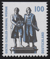 1934C SWK 100 Pf Oben Ungezähnt, Goethe-Schiller-Denkmal Weimar, ** - Unused Stamps